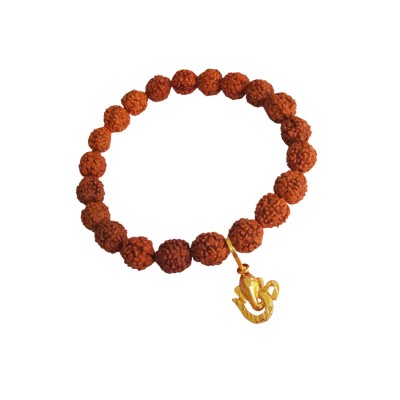 OM Ganesha Charm Rudraksha Bracelet For Men